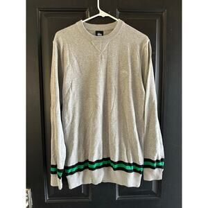 NWT Stussy Gray Green Crew Neckline Long Sleeves Sweater Size Large